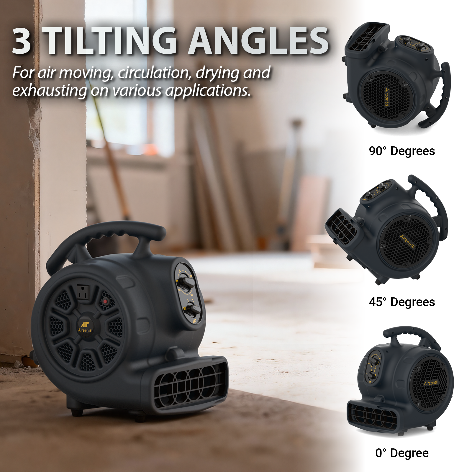 Air Mover, 1100 CFM 1/4 HP with Timer
