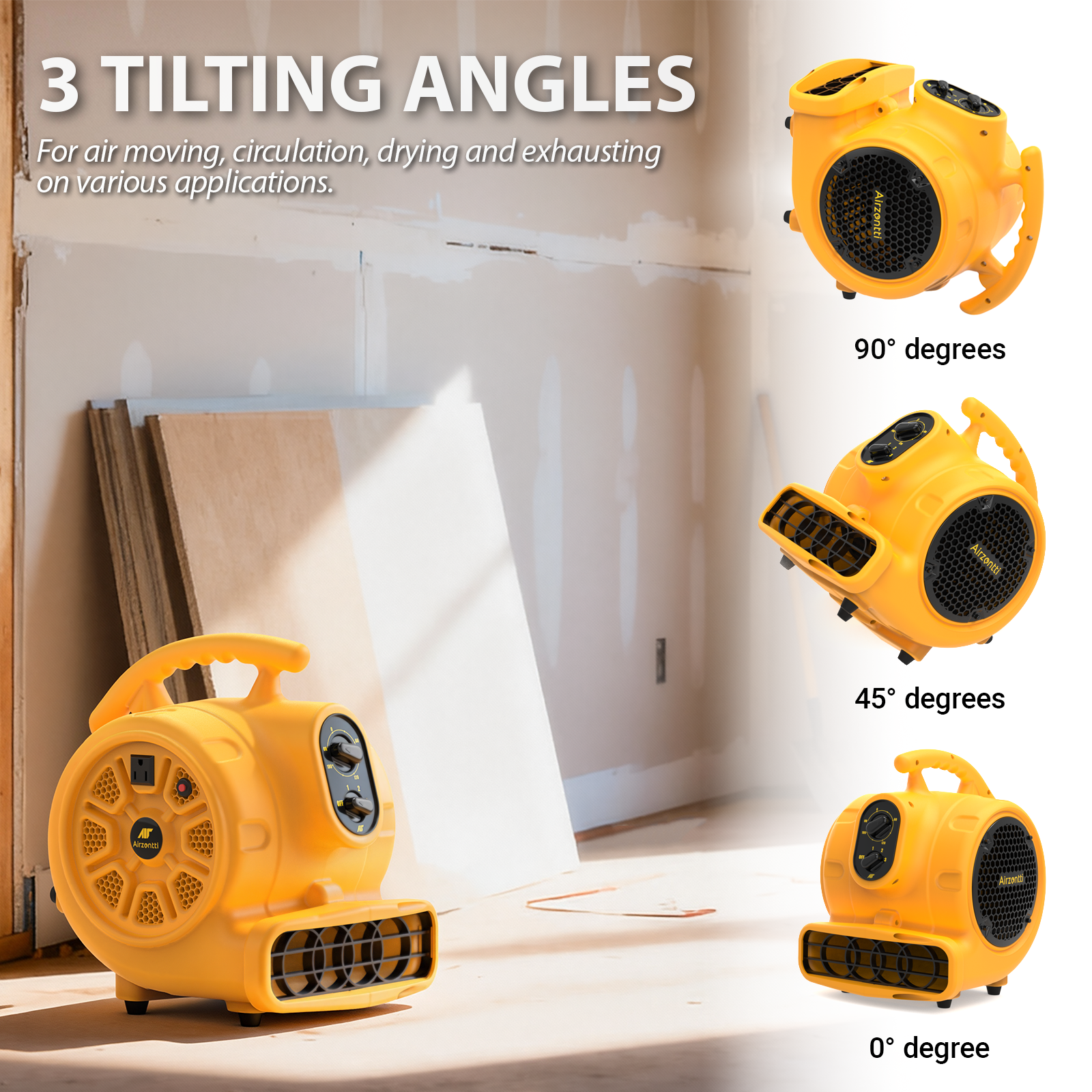 Air Mover, 1100 CFM 1/4 HP with Timer
