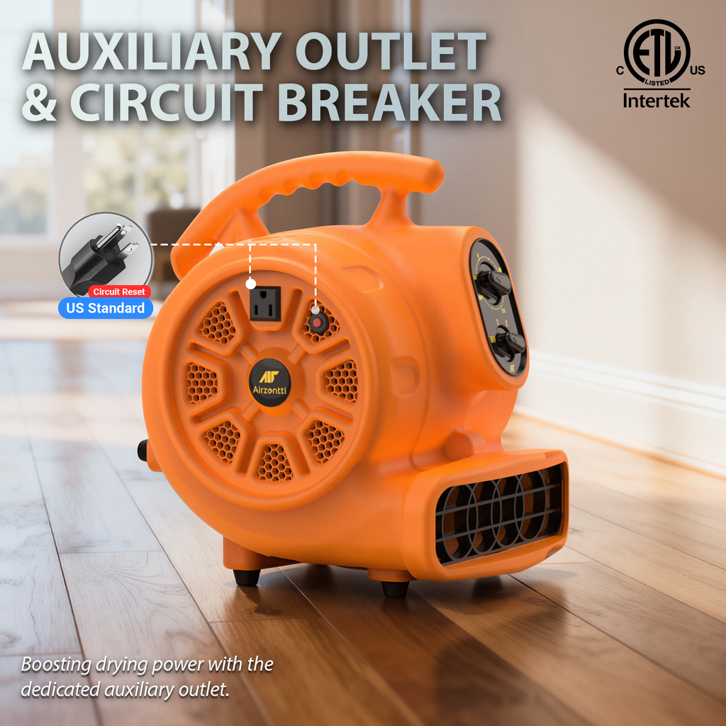 Air Mover, 1100 CFM 1/4 HP 200W with Timer