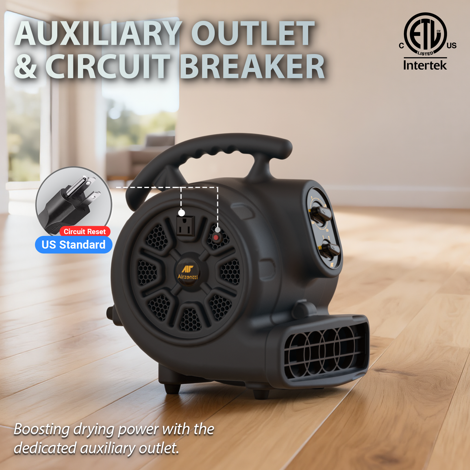 Air Mover, 1100 CFM 1/4 HP with Timer